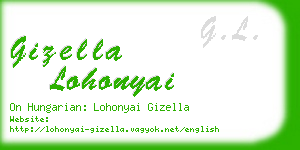 gizella lohonyai business card